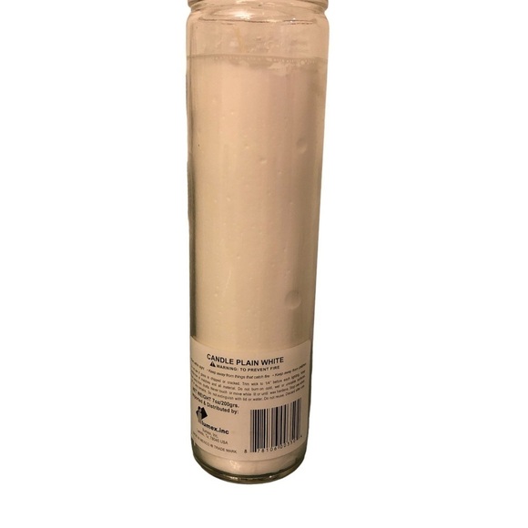 LUMEX Candle 7oz White Blue Tall Glass Wax Candle Seashells - Picture 9 of 10